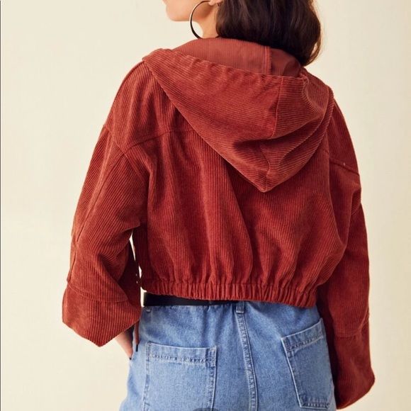 Corduroy draw string crop jacket - Picture 2 of 3